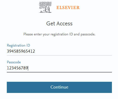 screenshot Registration ID and Passcode fields