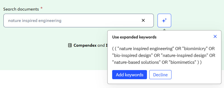 Simple keywords query builder example