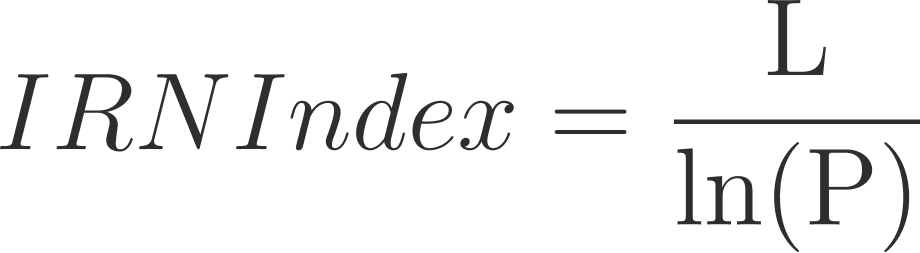 IRN Index formula