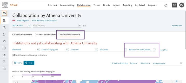 Research Area filter applied to Potential Collaborators