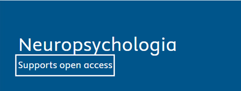 Screenshot of a page with the journal title Neuropsychologia including the support open access button