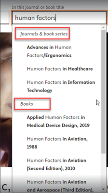 Screenshot of 'In this journal or book title' search box