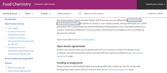 Screenshot of a journal page with a link in focus