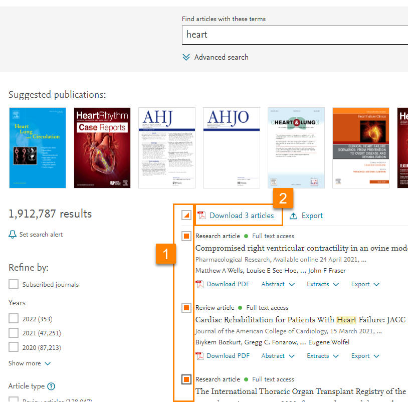 steps to download multiple documents from a search results page