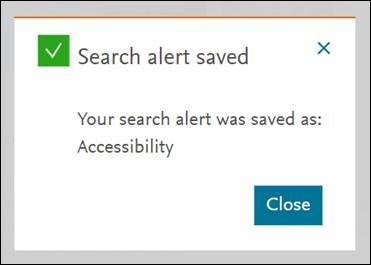 screenshot popup saved search alert